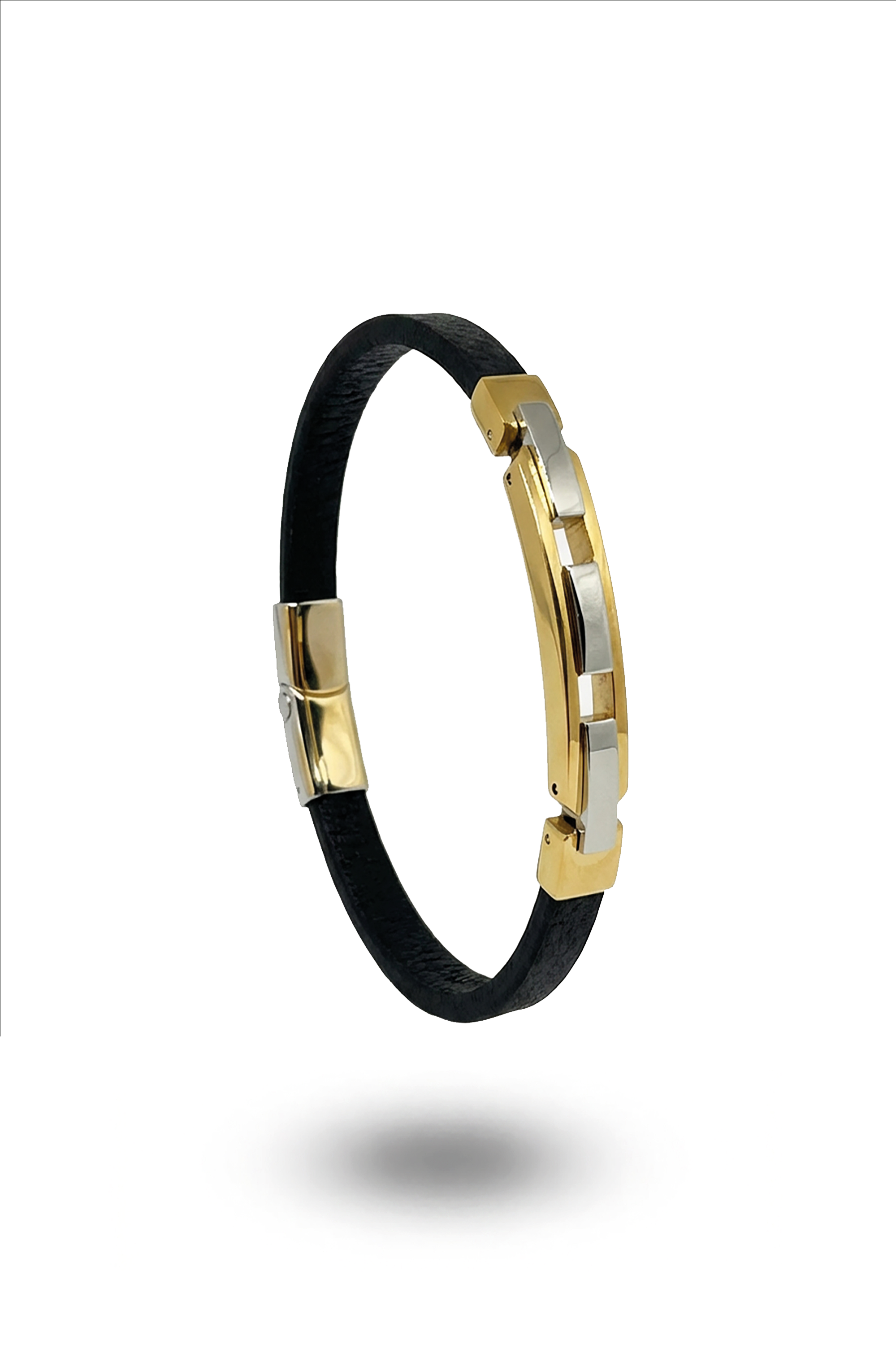 Erkek ince Deri Künye  Mavi Kelepçe