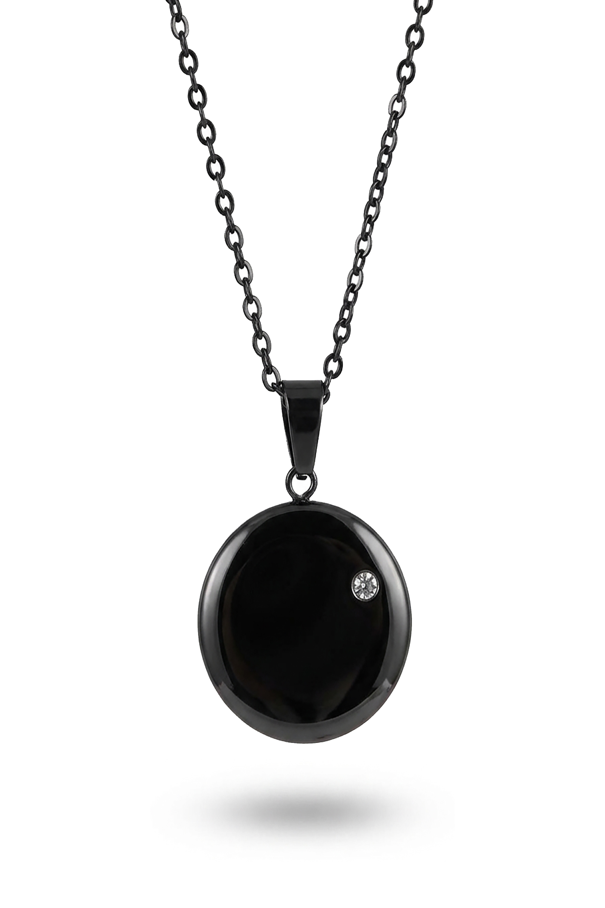 Erkek çıtır yuvarlak tek taşlı Kolye