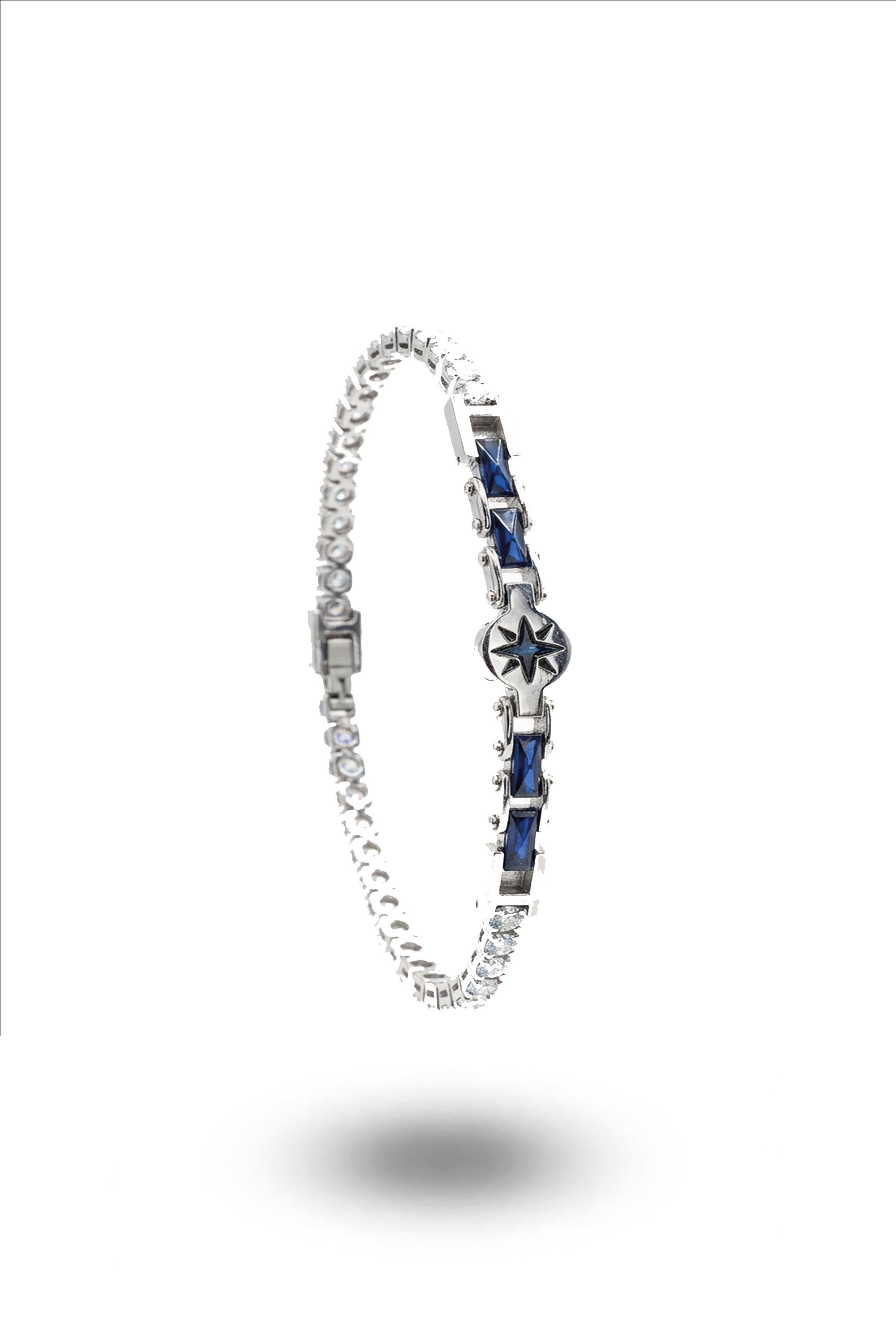 Erkek Taşlı kutup yıldız figürlü mavi ince bileklik