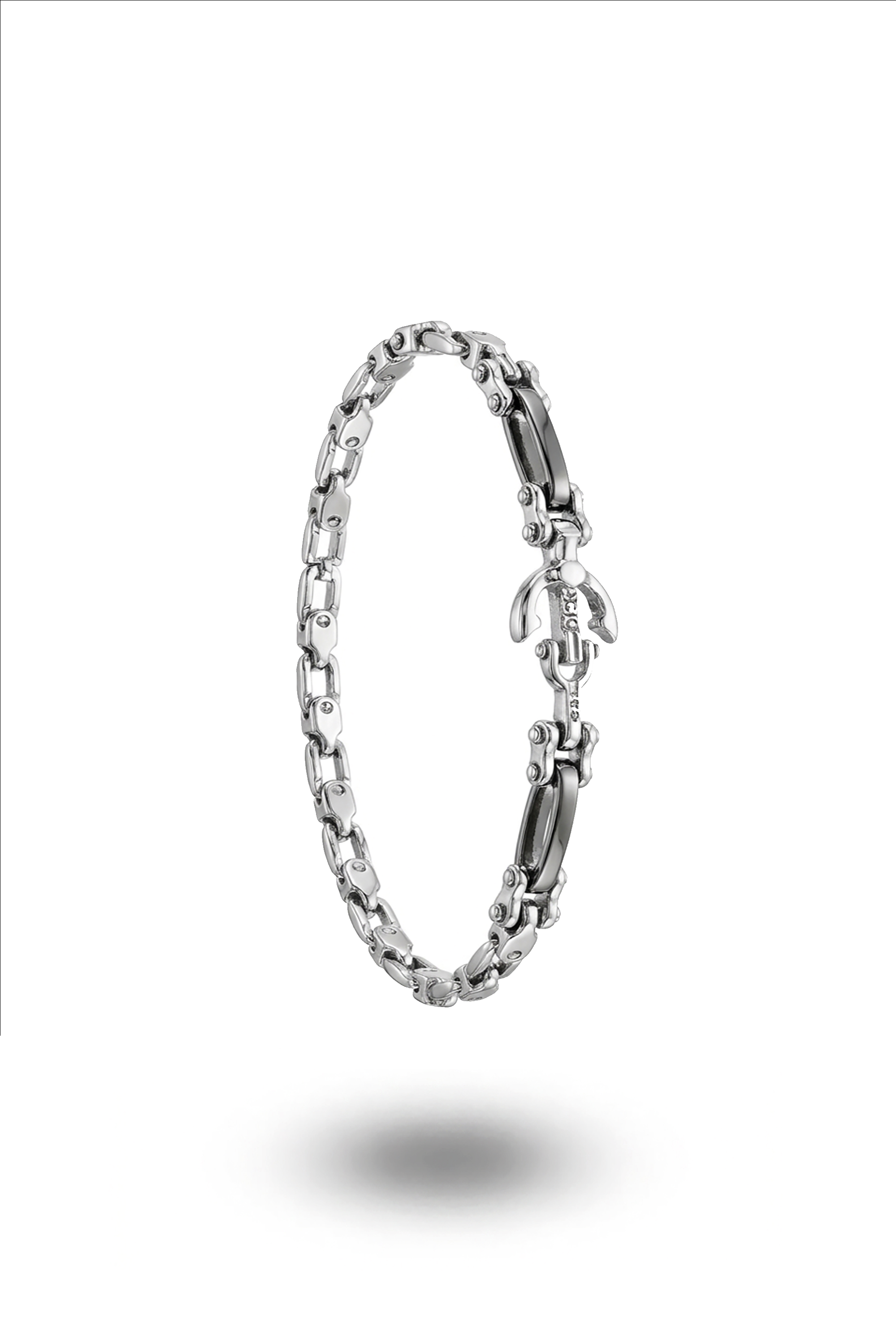 Erkek Çapa figürlü beyaz ince bileklik