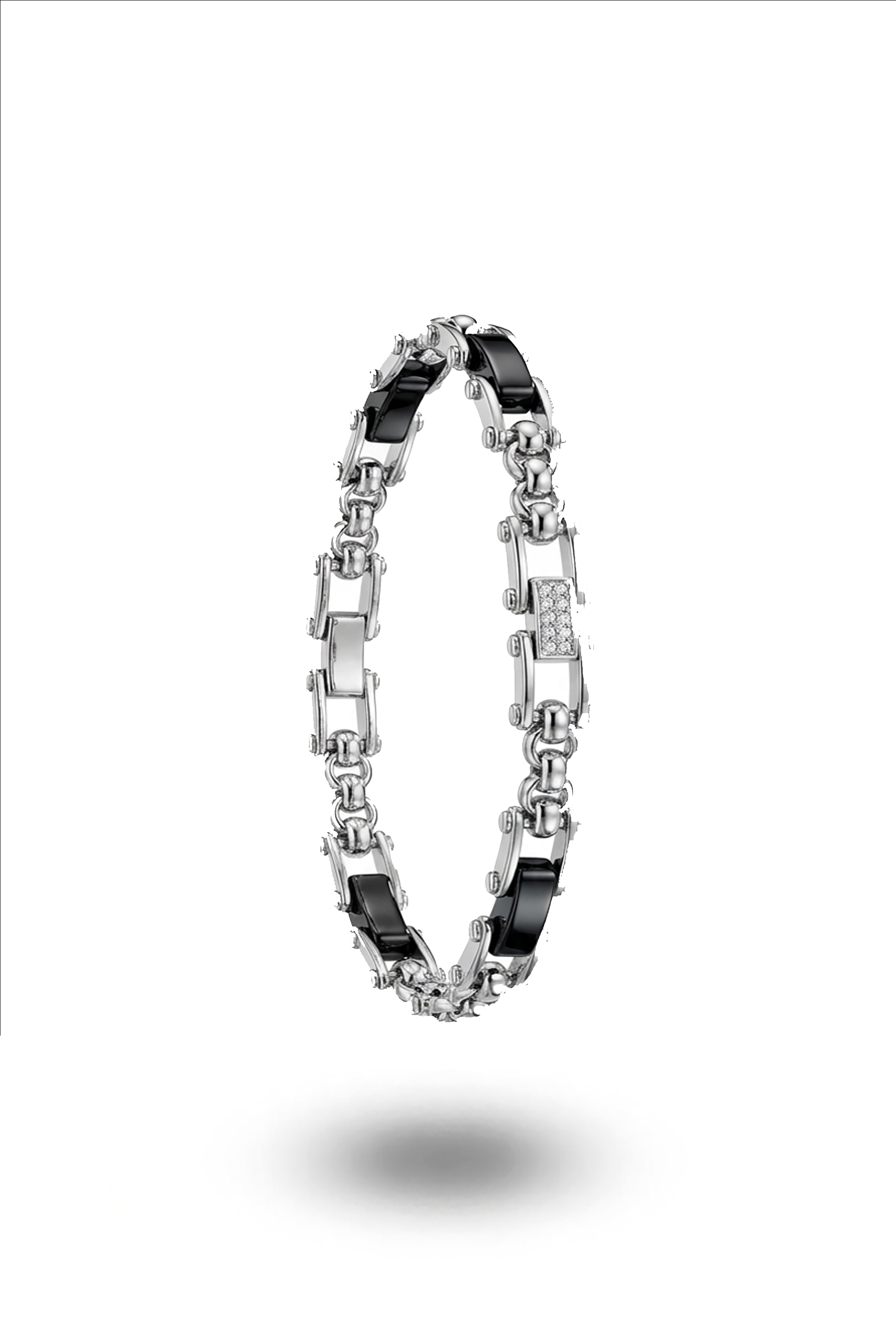 Erkek Mtl Beyaz göbeği Taşlı bileklik