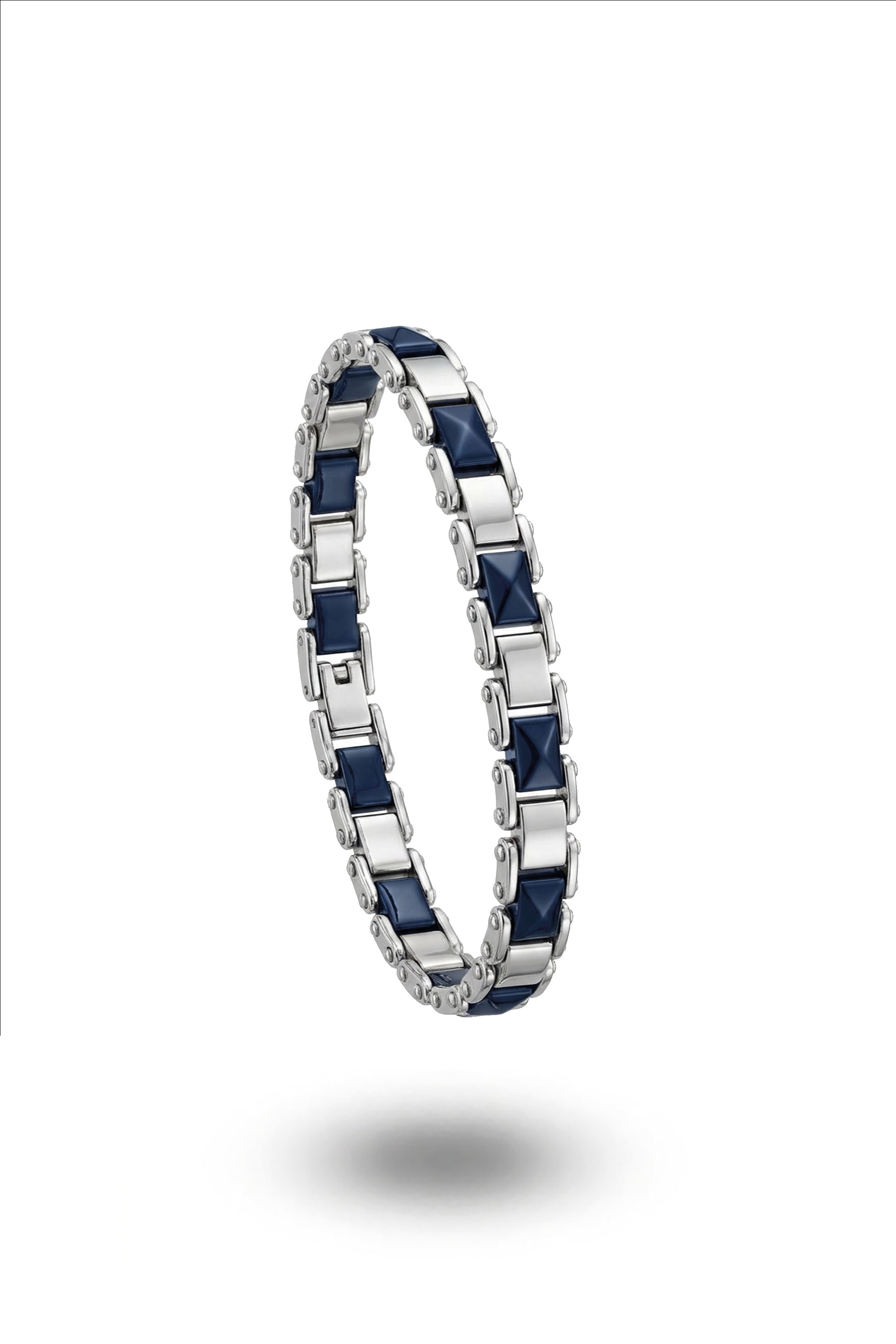 Erkek Mtl  Mavi Seramik Pramit Taşlı ince bileklik