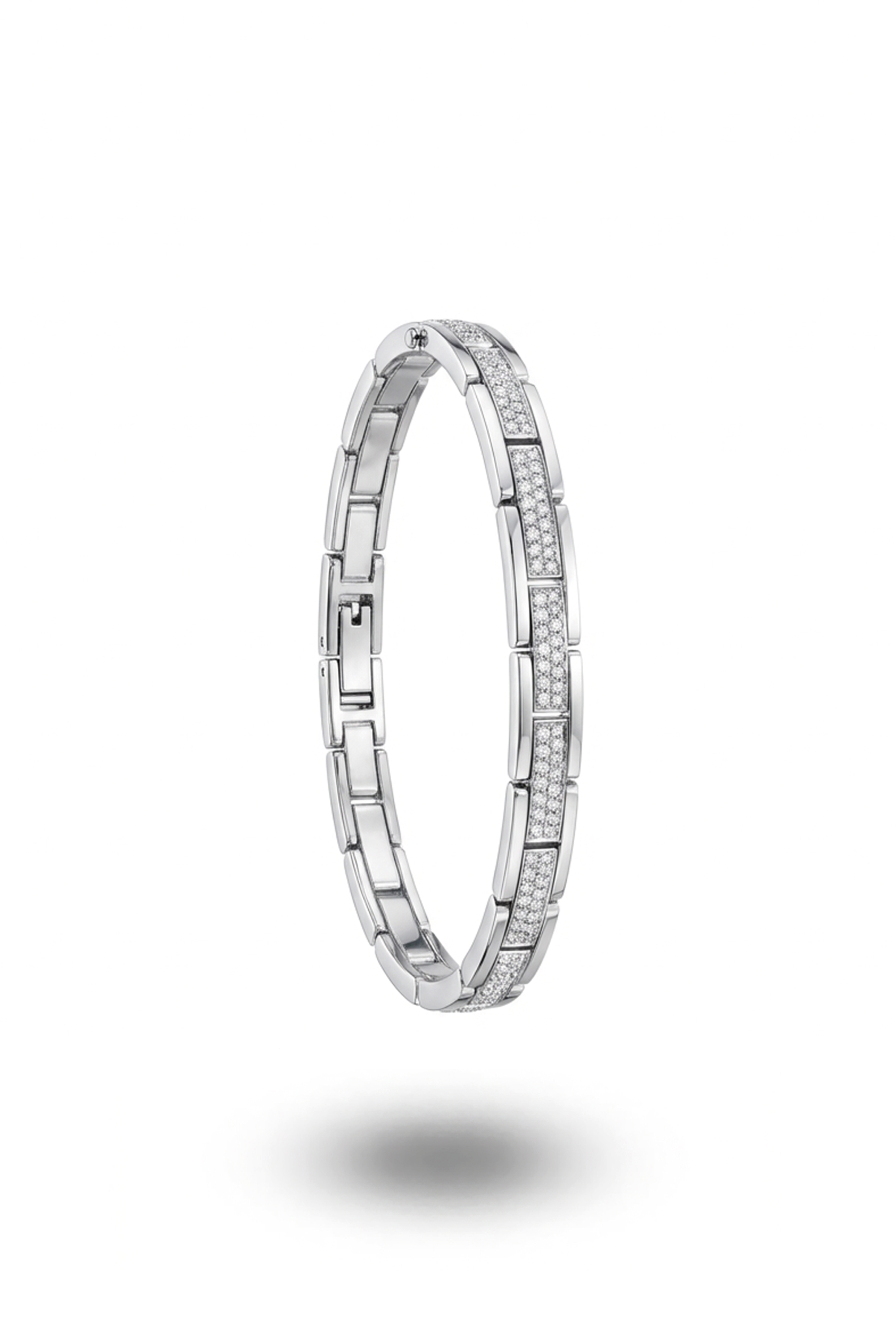 Erkek Beyaz Taşlı Kelepçe