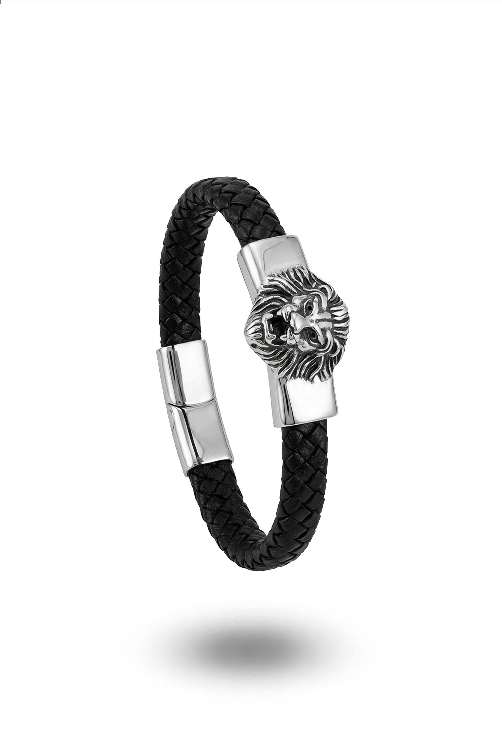 Erkek deri Aslan Figürlü Bileklik