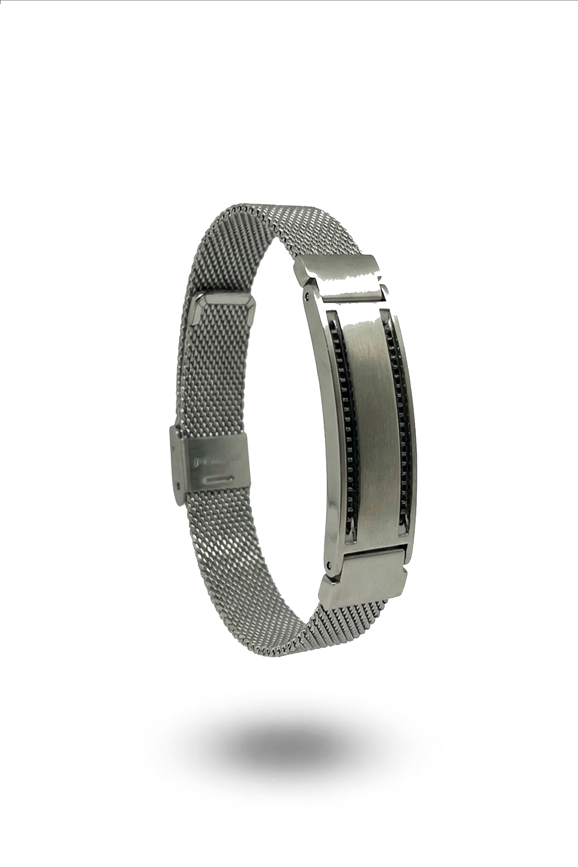 Erkek Hasır Tokası zincirli Beyaz siyah Bileklik