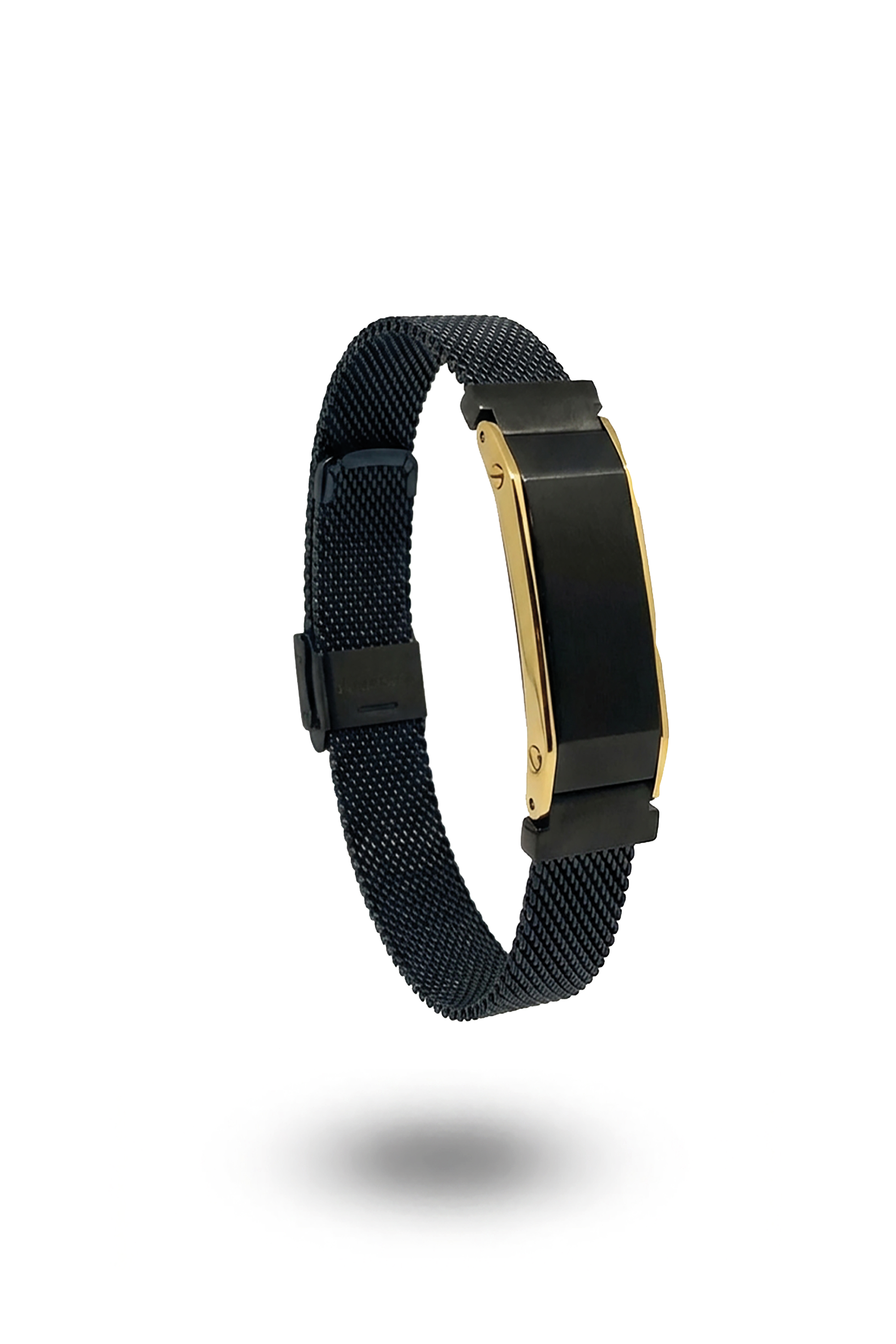 Erkek Hasır tokası oval Gold siyah Bilekik