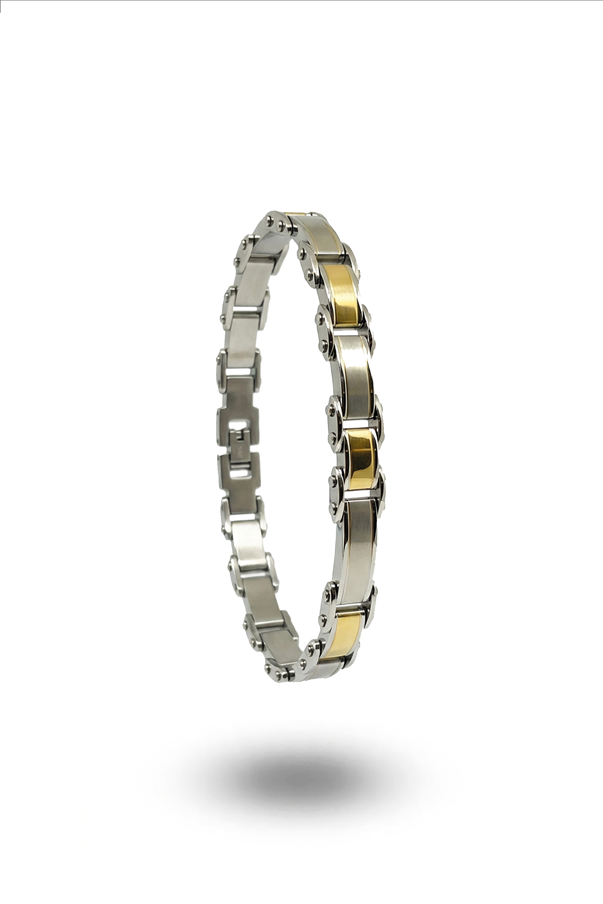 Erkek Mtl  ince Premium Sarı Beyaz  Bileklik