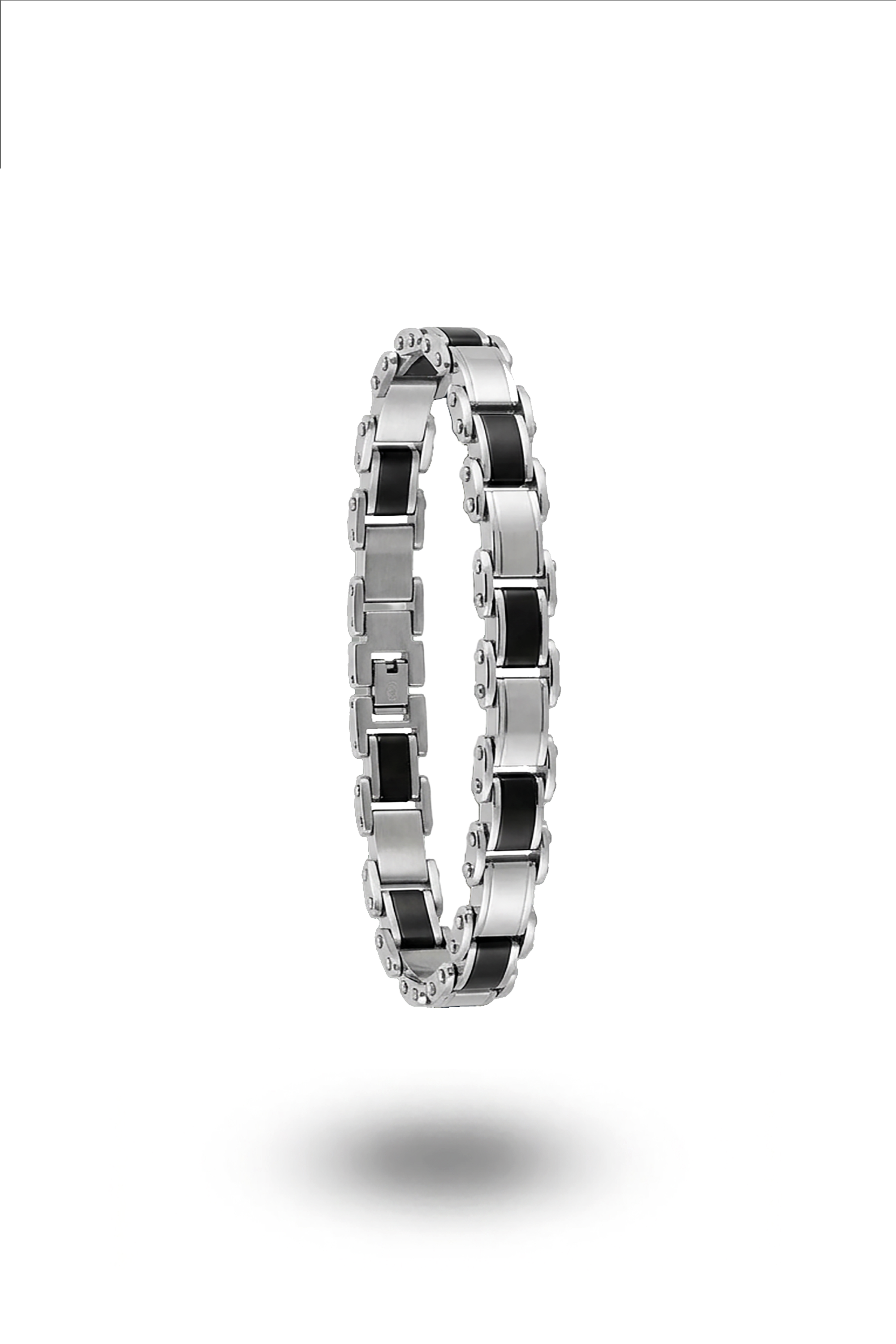 Erkek Mtl Klasik Beyaz Siyah Bileklik