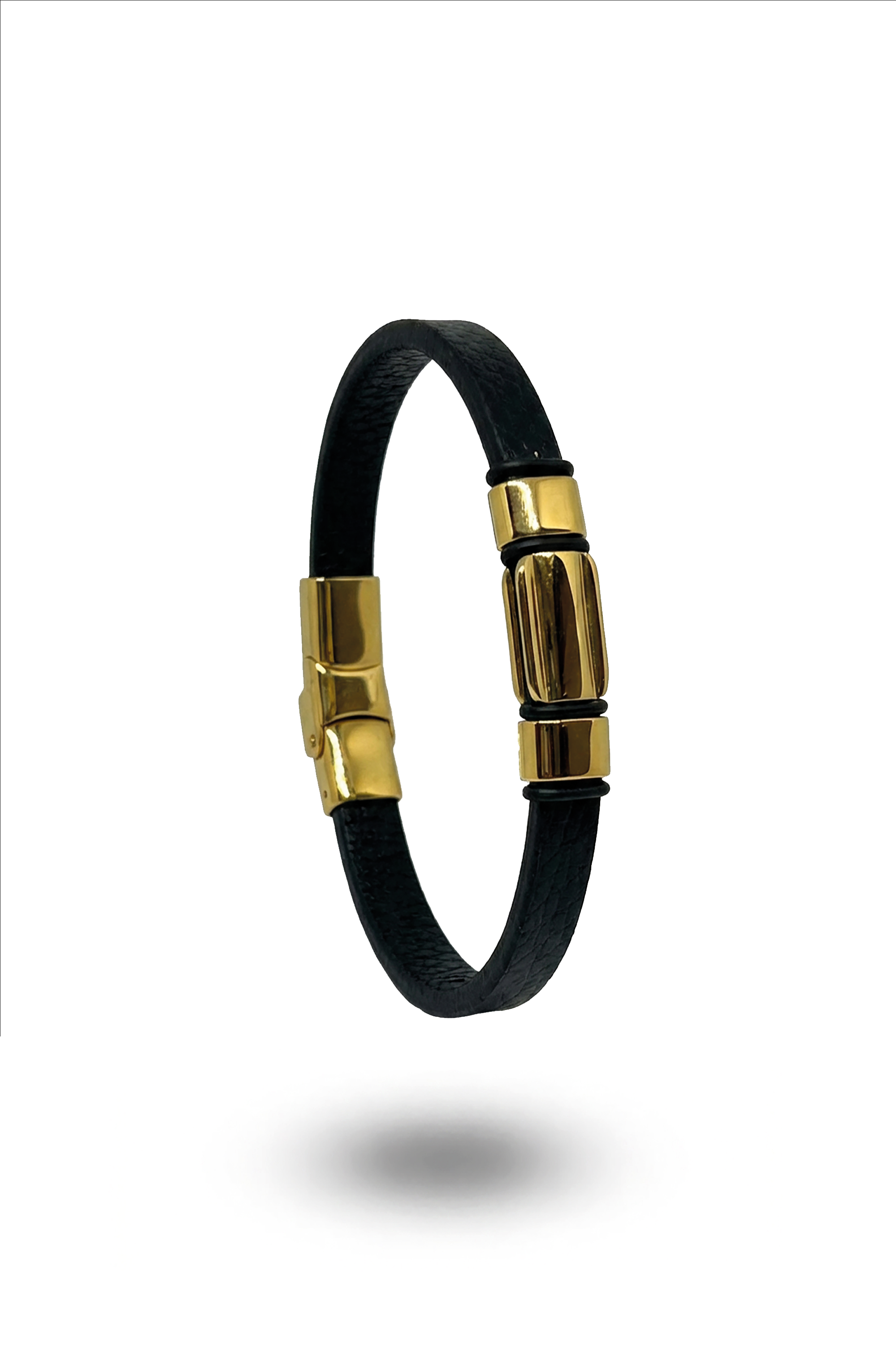 Erkek deri İnce Gold  Bileklik