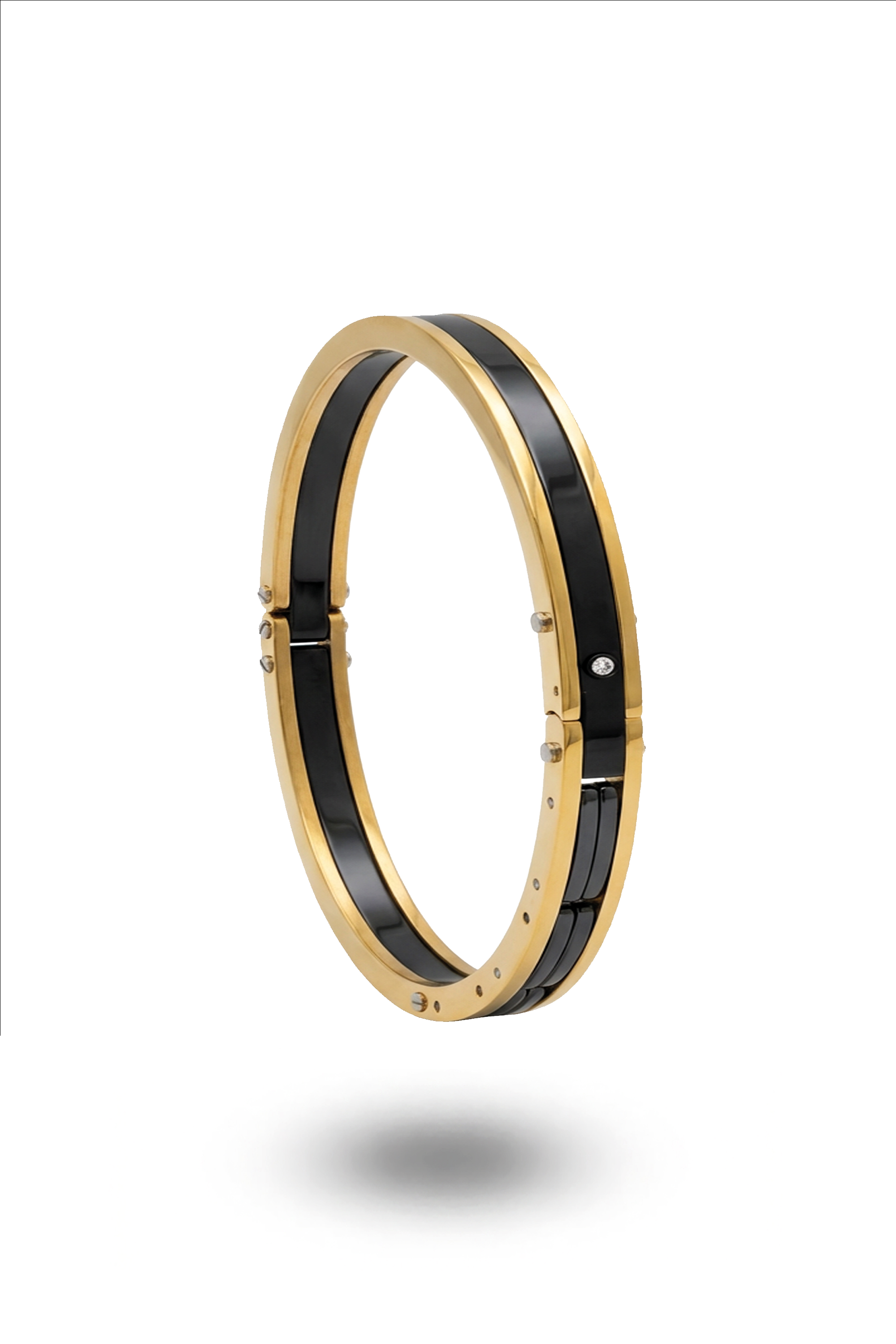 Erkek Siyah taşlı  Seramik Kelepçe