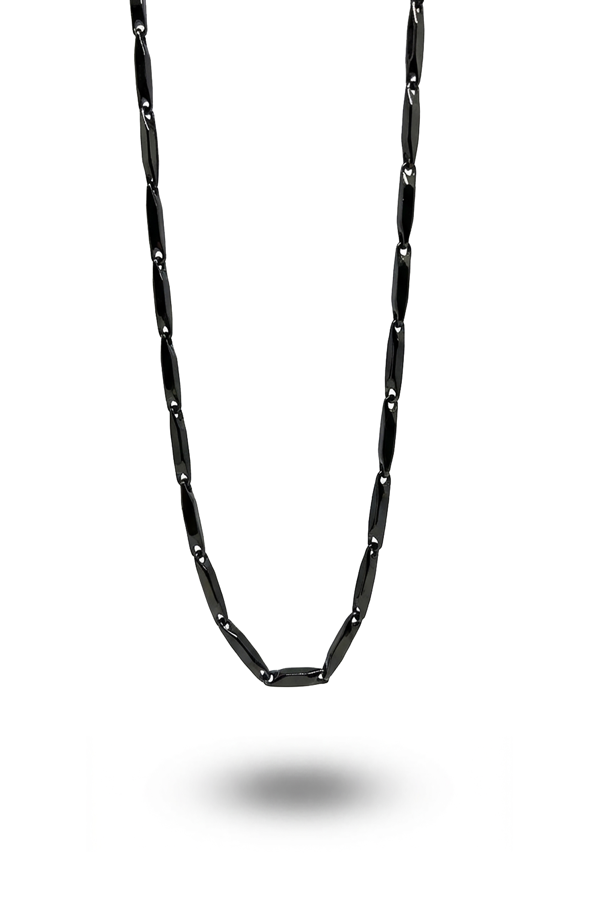 Erkek siyah ince Kolye